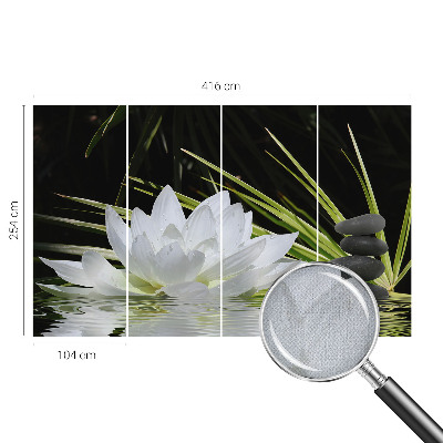 Fototapeta samoprzylepna do sypialni z motywem lilii w kompozycji nawiązującej do medytacji