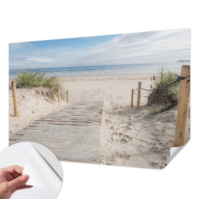 Tapeta fotograficzna samoprzylepna z motywem drewnianego chodnika
