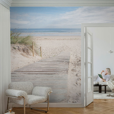 Tapeta fotograficzna samoprzylepna z motywem drewnianego chodnika