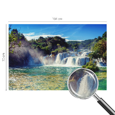 Fototapeta samoprzylepna do sypialni z motywem wodospadu i krajobrazu