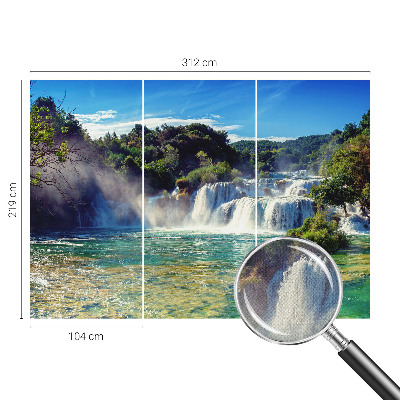 Fototapeta samoprzylepna do sypialni z motywem wodospadu i krajobrazu