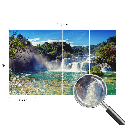 Fototapeta samoprzylepna do sypialni z motywem wodospadu i krajobrazu