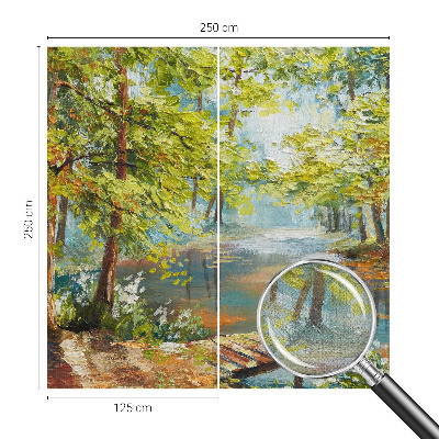 Dekoracyjna fototapeta na ścianę z motywem sielskiego jeziora