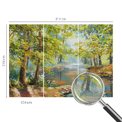 Dekoracyjna fototapeta na ścianę z motywem sielskiego jeziora