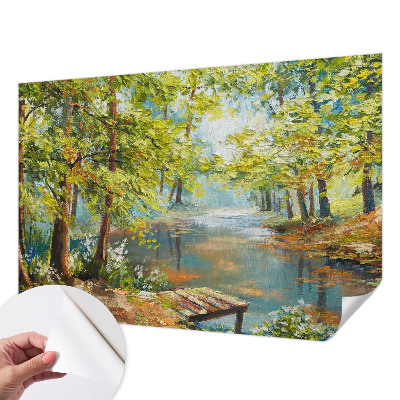 Dekoracyjna fototapeta na ścianę z motywem sielskiego jeziora