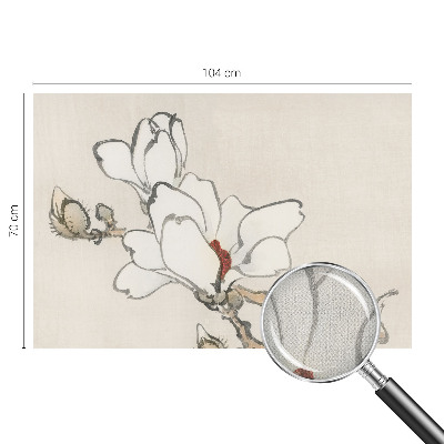 Dekoracyjna fototapeta na ścianę z delikatnym motywem magnolii