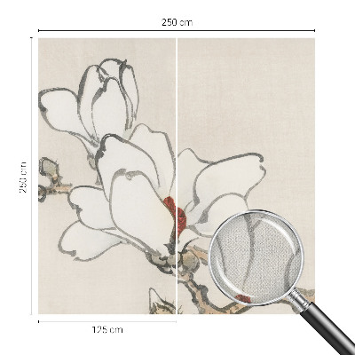 Dekoracyjna fototapeta na ścianę z delikatnym motywem magnolii