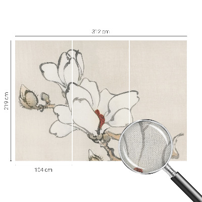 Dekoracyjna fototapeta na ścianę z delikatnym motywem magnolii