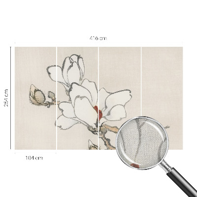 Dekoracyjna fototapeta na ścianę z delikatnym motywem magnolii