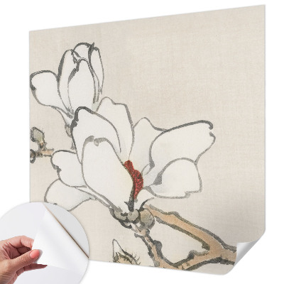 Dekoracyjna fototapeta na ścianę z delikatnym motywem magnolii