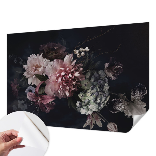 Tapeta fotograficzna samoprzylepna z kwiatową kompozycją