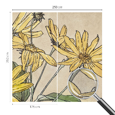 Tapeta fotograficzna z motywem kwiatów w technice akwareli