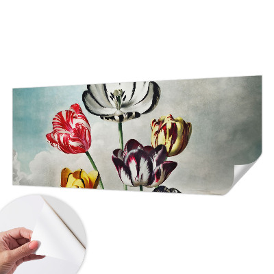 Tapeta fotograficzna samoprzylepna z kolorowymi tulipanami
