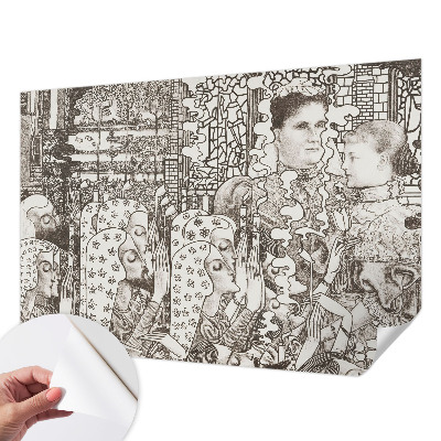 Nowoczesna fototapeta do salonu z motywem kwiatowych portretów