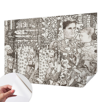 Nowoczesna fototapeta do salonu z motywem kwiatowych portretów