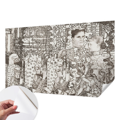 Nowoczesna fototapeta do salonu z motywem kwiatowych portretów