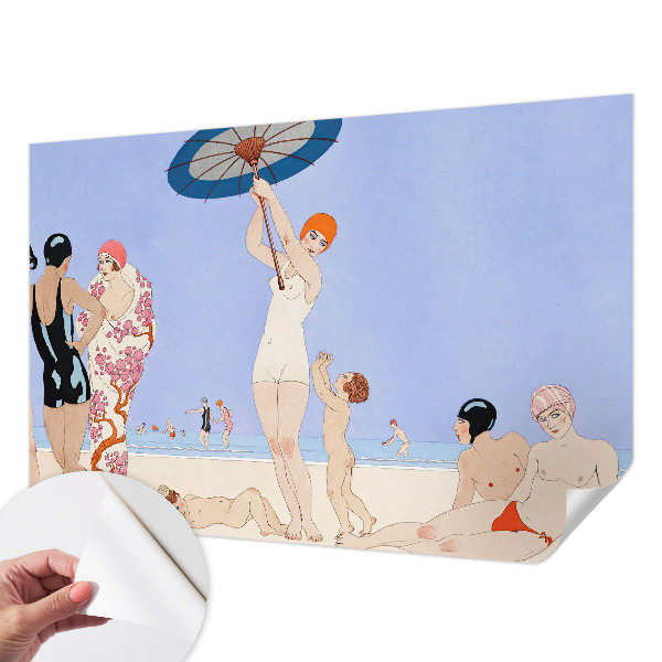Nowoczesna fototapeta do salonu z motywem plaży w stylu retro