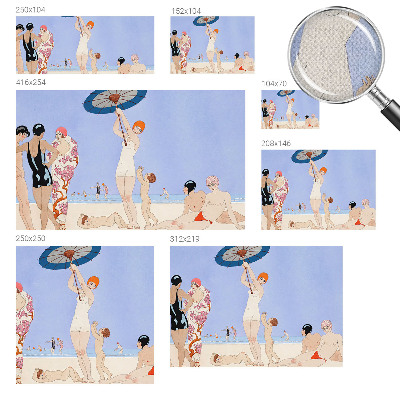Nowoczesna fototapeta do salonu z motywem plaży w stylu retro