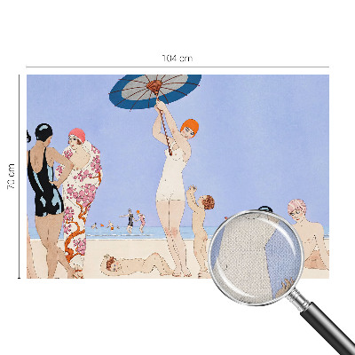 Nowoczesna fototapeta do salonu z motywem plaży w stylu retro
