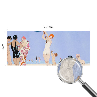 Nowoczesna fototapeta do salonu z motywem plaży w stylu retro