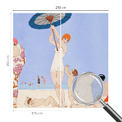 Nowoczesna fototapeta do salonu z motywem plaży w stylu retro
