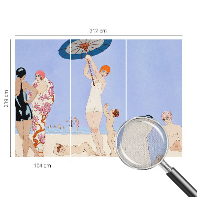 Nowoczesna fototapeta do salonu z motywem plaży w stylu retro