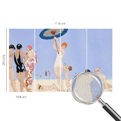 Nowoczesna fototapeta do salonu z motywem plaży w stylu retro
