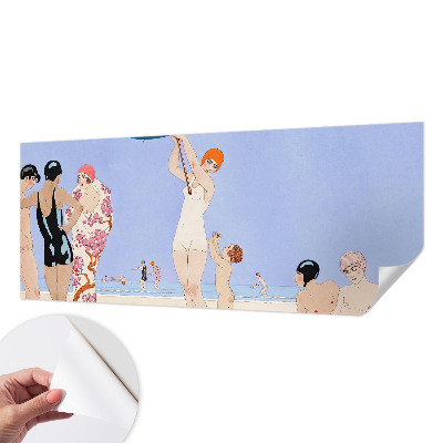 Nowoczesna fototapeta do salonu z motywem plaży w stylu retro