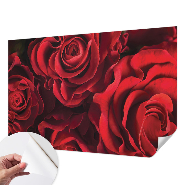 Nowoczesna fototapeta do salonu z czerwonymi różami