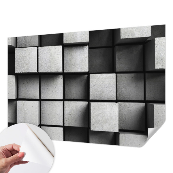 Fototapeta samoprzylepna do sypialni z geometrycznym wzorem sześcianów