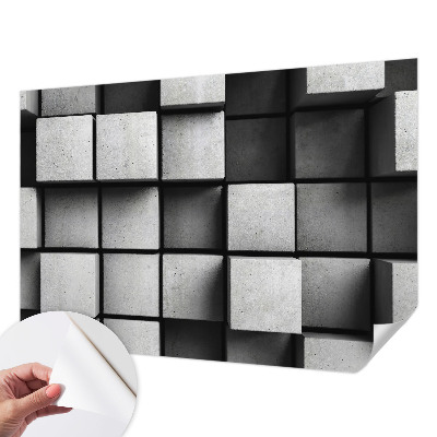 Fototapeta samoprzylepna do sypialni z geometrycznym wzorem sześcianów