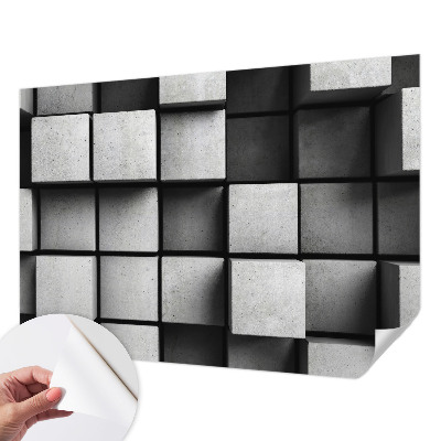 Fototapeta samoprzylepna do sypialni z geometrycznym wzorem sześcianów
