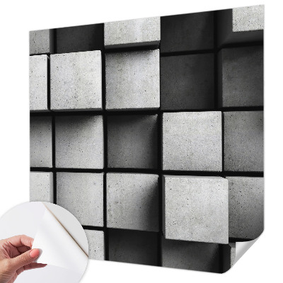 Fototapeta samoprzylepna do sypialni z geometrycznym wzorem sześcianów