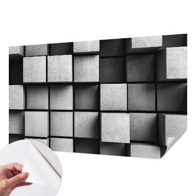 Fototapeta samoprzylepna do sypialni z geometrycznym wzorem sześcianów