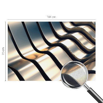 Nowoczesna fototapeta do salonu z motywem metalowych fal