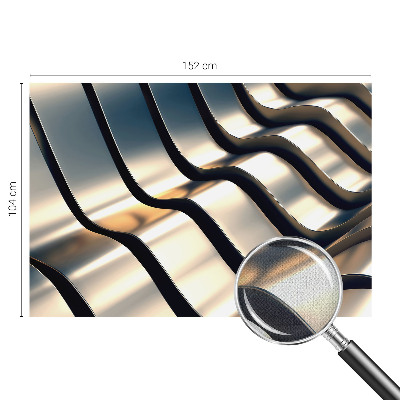 Nowoczesna fototapeta do salonu z motywem metalowych fal