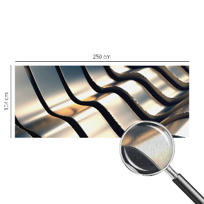 Nowoczesna fototapeta do salonu z motywem metalowych fal