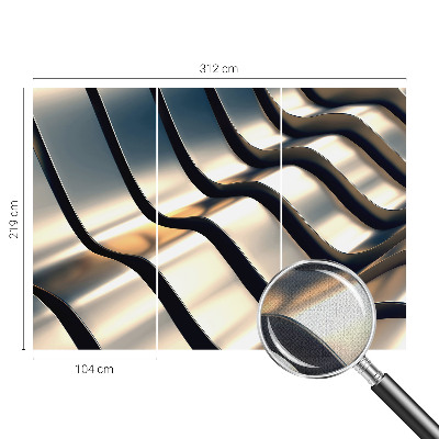 Nowoczesna fototapeta do salonu z motywem metalowych fal