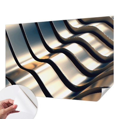 Nowoczesna fototapeta do salonu z motywem metalowych fal