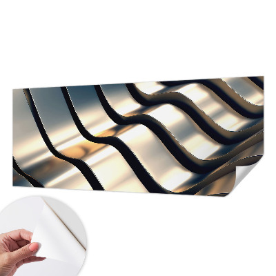Nowoczesna fototapeta do salonu z motywem metalowych fal