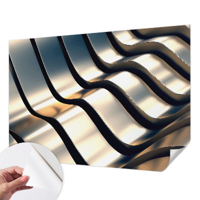 Nowoczesna fototapeta do salonu z motywem metalowych fal