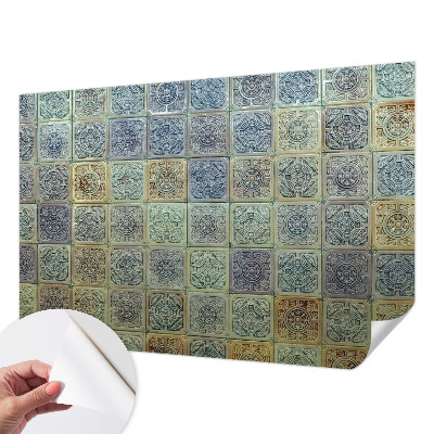 Fototapeta samoprzylepna do sypialni z motywem geometrycznych kafli