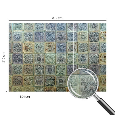 Fototapeta samoprzylepna do sypialni z motywem geometrycznych kafli