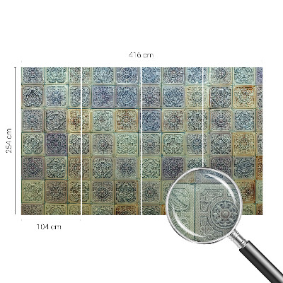 Fototapeta samoprzylepna do sypialni z motywem geometrycznych kafli