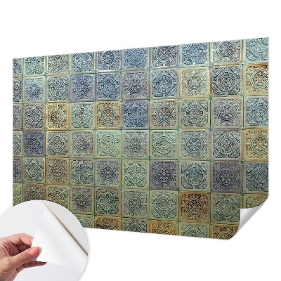 Fototapeta samoprzylepna do sypialni z motywem geometrycznych kafli