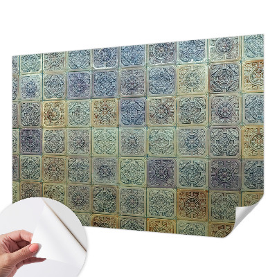 Fototapeta samoprzylepna do sypialni z motywem geometrycznych kafli