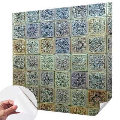 Fototapeta samoprzylepna do sypialni z motywem geometrycznych kafli