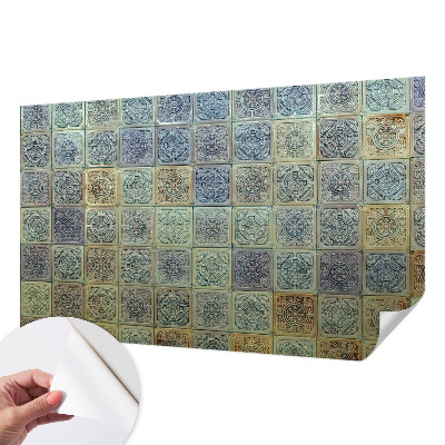 Fototapeta samoprzylepna do sypialni z motywem geometrycznych kafli