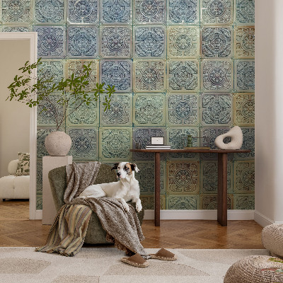 Fototapeta samoprzylepna do sypialni z motywem geometrycznych kafli