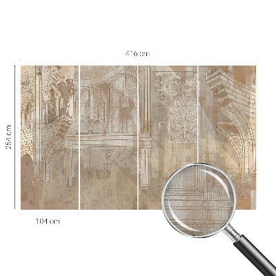 Nowoczesna fototapeta do salonu z historycznymi ornamentami